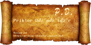 Prikler Dömötör névjegykártya